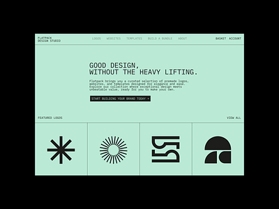 FLATPACK Design Studio Site Design & Concept branding design graphic design landing page logo logo design minimalist ui web design