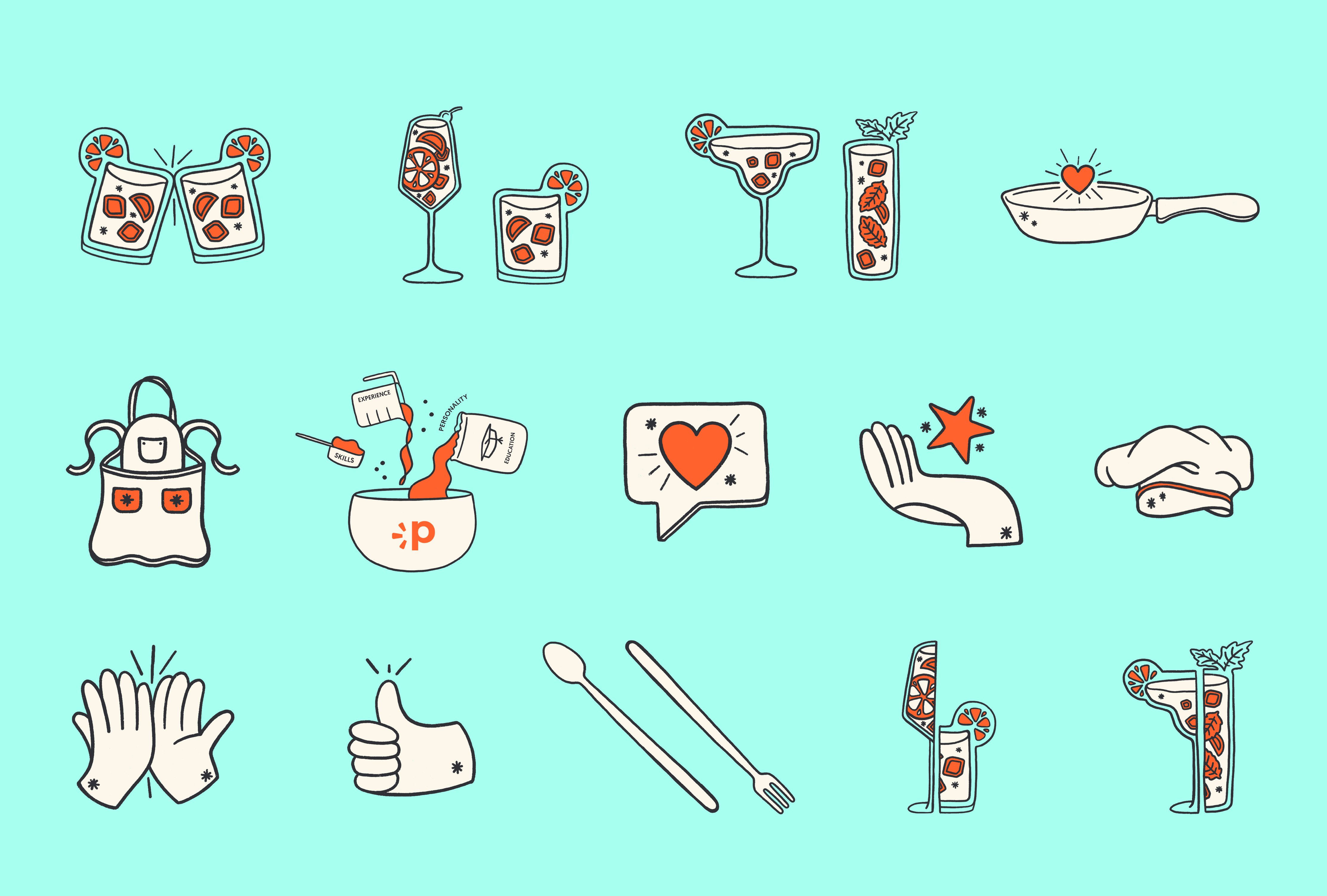 Prep app app brandidentity branding hr illustration logo restaurants