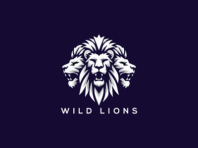 Lion Logo 3 head lions illustration lion lion design lion logo lion top logo lions lions designs lions logo three head lion logo top logo ui