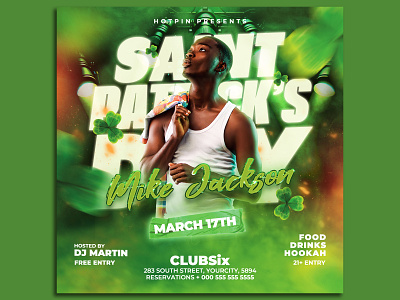 St. Patricks Day Flyer Template shamrock