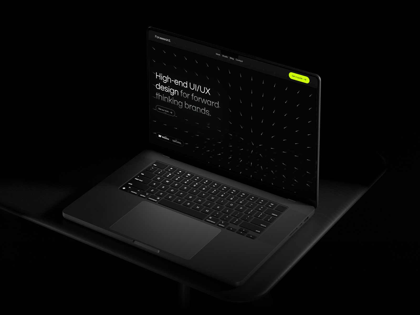 Forwwward Studio Website agency branding darkmode experts forward forwwward gsap logo minimal studio type ui ux webflow