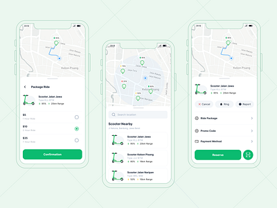 SCOOTER RENTAL - MOBILE APP appdesign design designui exploration figma mobileapp scooter tracking ui uiux