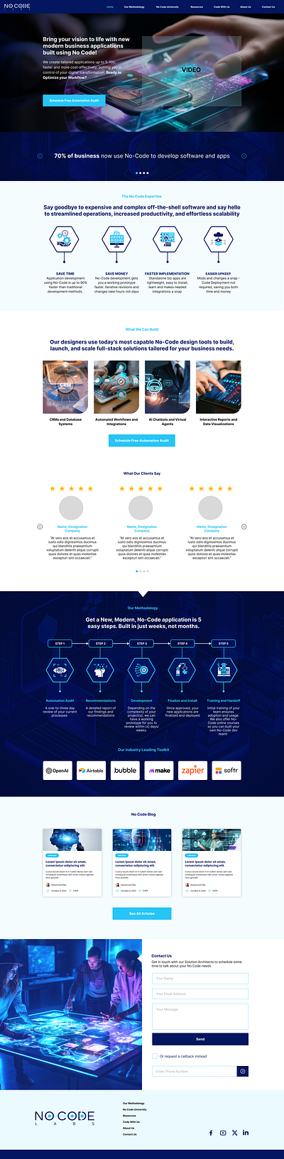 No Code Labs website design (WIP) design graphic design ui ux web design website design