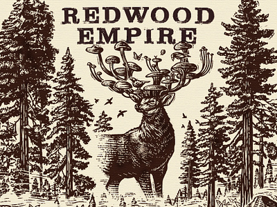 Redwood Empire Whiskey Labels rendered by Steven Noble artwork branding design engraving etching illustration line art linocut pen and ink redwood empire whiskey scratchboard steven noble woodcut