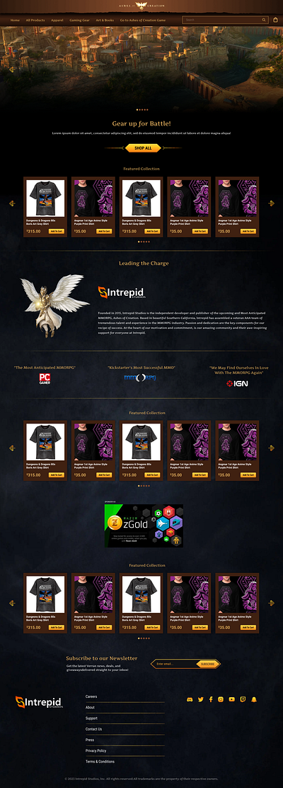 Ashes of Creation store website design (WIP) branding design graphic design graphicdesign ui ux web design