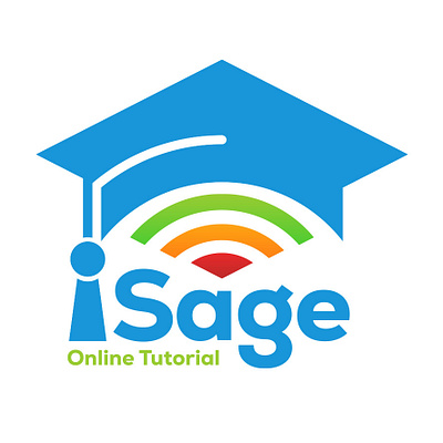 iSage Online Tutorial logo design branding design graphic design graphicdesign illustration logo logo design school typography ui ux vector