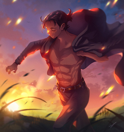 Eren from Attack on titan anime art artist digitalart draw drawing fanart illustration manga