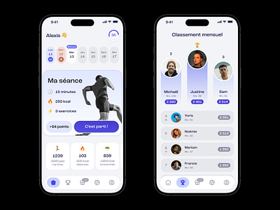 Sport - mobile app app application french gamification leaderboard mobile phone rewards sport ui ux