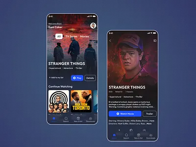 Movie Streaming App app branding color design homepage logo movie app ui uidesign ux uxdesign website