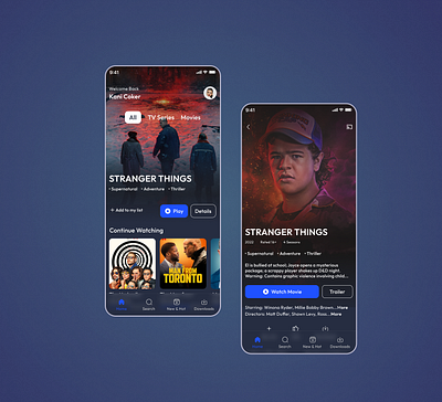 Movie Streaming App app branding color design homepage logo movie app ui uidesign ux uxdesign website