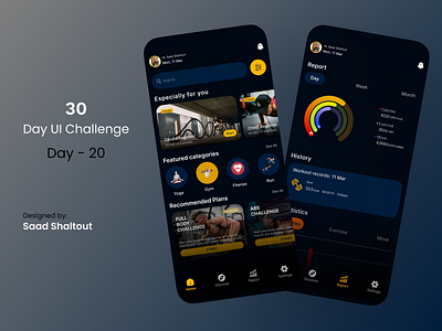 Fitness app app app design design ui ux