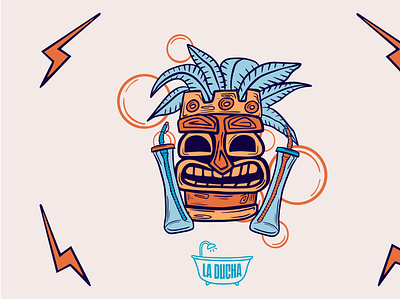 La Ducha brand brandidentity branding logo tikibar tropical