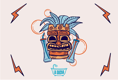 La Ducha brand brandidentity branding logo tikibar tropical