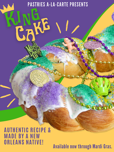 New Product Launch: King Cake canva graphic design graphics new product product launch social media