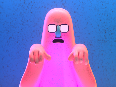 Ghost 3d 3dcharacter 3dillustration c4d character design ghost illustration nft render vago3d