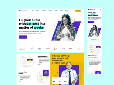 Herodoc - Clinic website design clean clinic design photoshop website