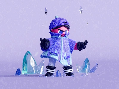 Chibi Hero 1/3 3d animation c4d character chibi design gif ice illustration motion graphics render