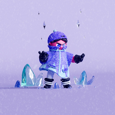 Chibi Hero 1/3 3d animation c4d character chibi design gif ice illustration motion graphics render