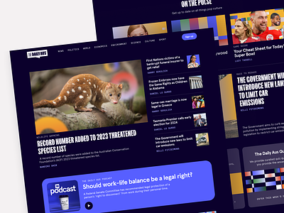 The Daily Aus - Web Redesign blog page branding illustration news article news redesign news site news website online news platform quoll quoll website tda the daily aus the daily aus redesign ui ux visual identity web web design web page website
