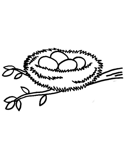 Nest Coloring Pages art bird coloring eduction kids nest pdf printable school