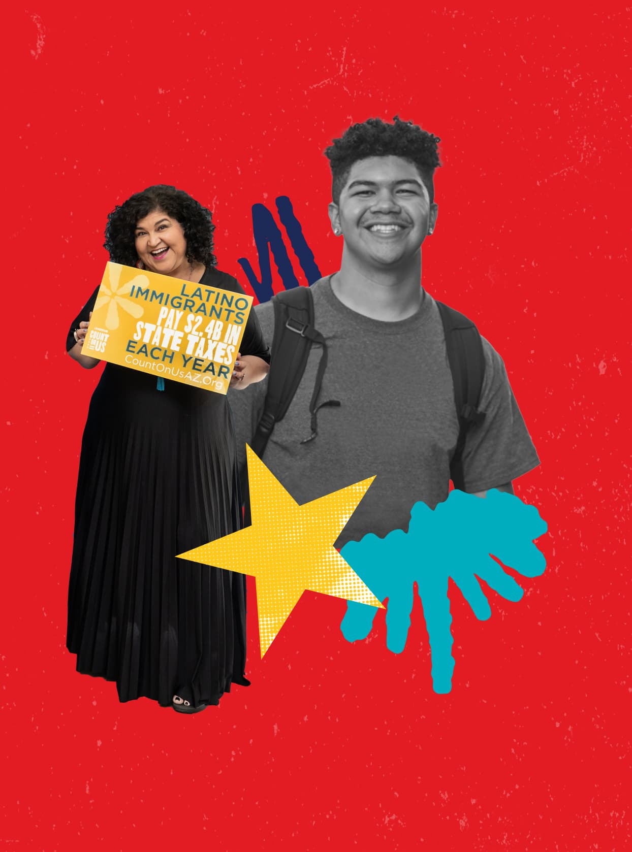 UnidosUS 2022 Impact Report + Website annual report campaign colorful editorial graphic design impact nonprofit political stars texture ui vintage web design