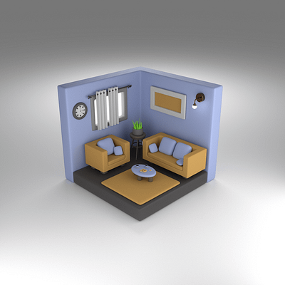 Living Room 3d 3d design blender clock design graphic design illustration lights living render rendering room sofa