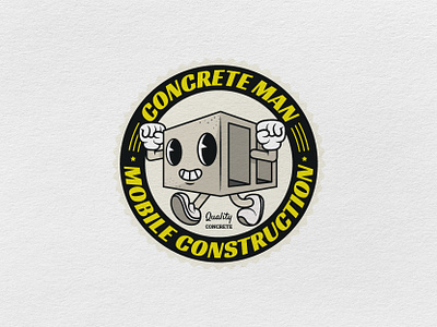 Concrete Man Mobile Construction Logo Mascot adobe illustrator app illustration branding cartoon creativedesign cute design graphic design logo retro vector vintage website illustration