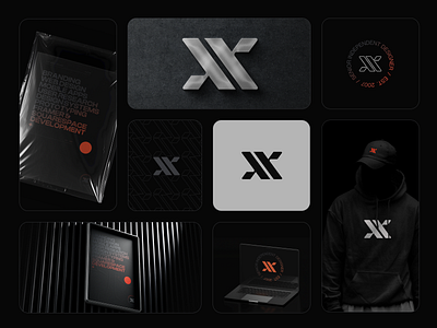 Personal Branding — alex.mn a.k.a. AX ambigram bento branding design grid logo logotype personal presentation symbol