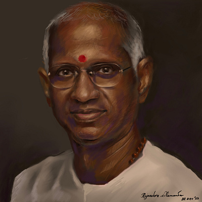 Portrait of Ilayaraja on Procreate digital portrait procreate