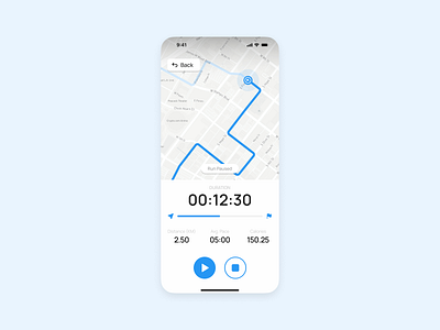 Simple Running Tracker mobile app ui ux