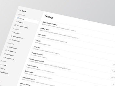 Settings Dashboard app calendar calendar detting cansaas clean dashboard design saas setting setting dasboard setting page ui ux web design web