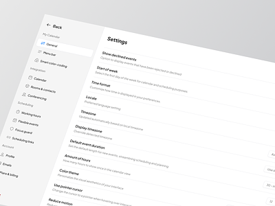 Settings Dashboard app calendar calendar detting cansaas clean dashboard design saas setting setting dasboard setting page ui ux web design web