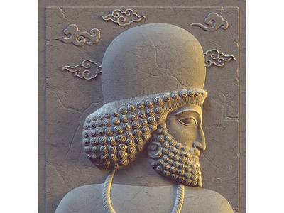 3d relief from ancient persia 3d 3d modelling 3d sculpture 3dprinting 3drender 3drendering ancient persia b3d blender carve cnc cnccarve cncmachine cncstone diako iran marble relief render stone