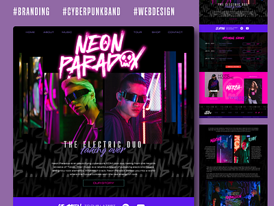 Cyberpunk Band Website Template branding cyberpunk design edgy edm music template webdesign websitetemplate