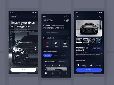 Car Rental Mobile App app design booking app booking car car app car rent car shop dealer detail car home luxury car luxury car rental luxury car rental app luxury rental rent app rental rental app renting renting app ui welcome