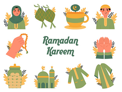 Ramadan Sticker Pack eid illustration islam mubarak muslim pack products ramadan sticker