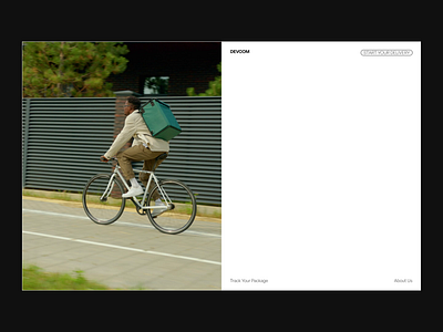 Devcom - Hero Section agency website animation artistic brutalism delivery editorial web design interactive website landing page minimalist motion graphics ui