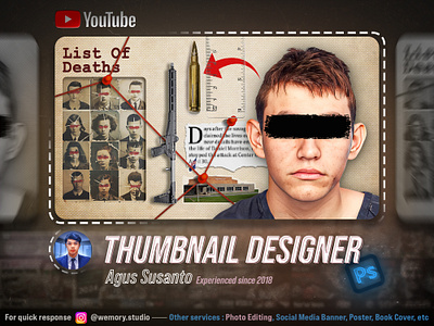 Thumbnail Design - Mass Shooter design graphic design manipulation photo editing photoshop thumbnail youtube thumbnail