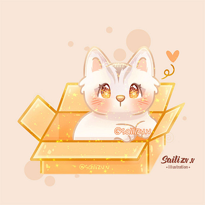 Cat kawaii by sailizv.v adorable adorable lovely artwork concept creative cute art design digitalart illustration