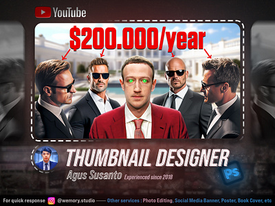 Thumbnail Design - Billionaire Security design graphic design manipulation photo editing photoshop thumbnail youtube thumbnail