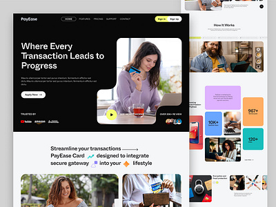 Secure and Stylish Fintech Design PayEase Website UI dashboard fintech fintech design landing page payment gateway secure transactions ui ux web app