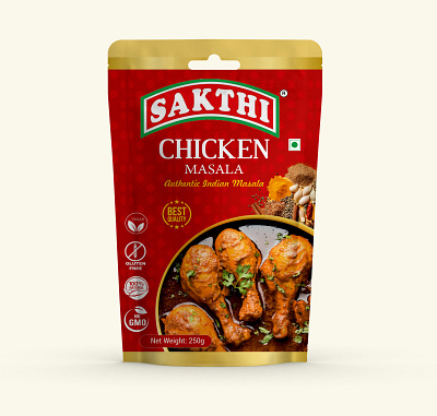 Chicken Masala Pouch Design branding chicken masala fmcg packaging food packaging packaging pouch design product design spices