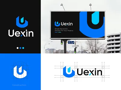 modern logo, Uexin software logo blockchain blockchain logo brand identity brand logo branding clean design futuristic logo letter logo logo design logos logotypo minimal modern logo simple logo visual identity