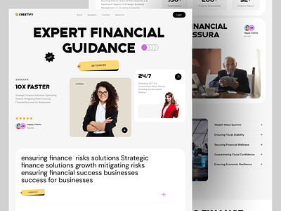 Finance Guidance Website - CRESTIFY bank card credit card design digital banking finance finance app finance landilng page guidance landing page guidance website landing page mobile banking modern saas landing page saas landing pgae saas. uiux user interface web design website