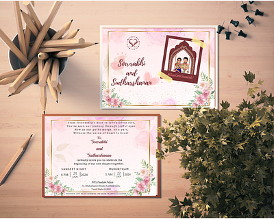 Wedding e-invite : Sowrabhi and Sudharshanan caricature graphic design invitation design wedding invitation