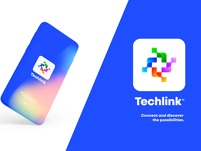 Techlink ai app application colorful creative logo design graphic logo logos modern modern logo plus logo plus tech logo software stsohan tech logo tech logos technology logo ui website