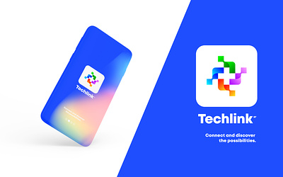 Techlink ai app application colorful creative logo design graphic logo logos modern modern logo plus logo plus tech logo software stsohan tech logo tech logos technology logo ui website
