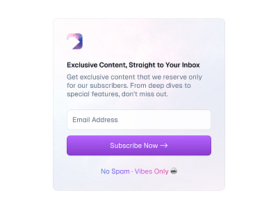 Newsletter Box 🪩 card cards design landing landing page minimal newsletter saas subscription ui web design