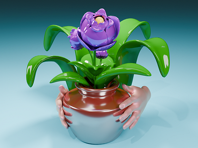 Ceramic Flower 3d artwork blender blender3d ceramicflower flower flowervase graphic design rendered