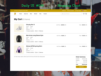 Daily UI #058 - Shopping Chart checkout daily ui day 058 desktop website homepage invoive mobile app my cart my favorites my wishlist receipt ui ux